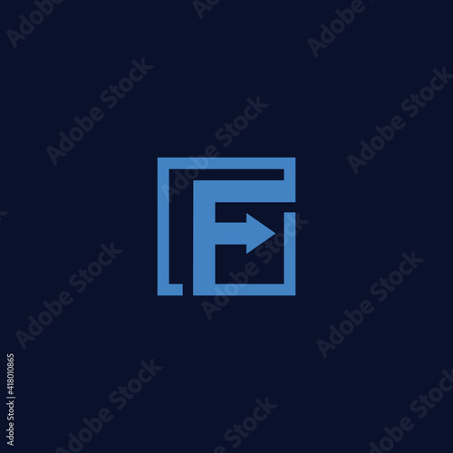 Letter f and arrow logo design