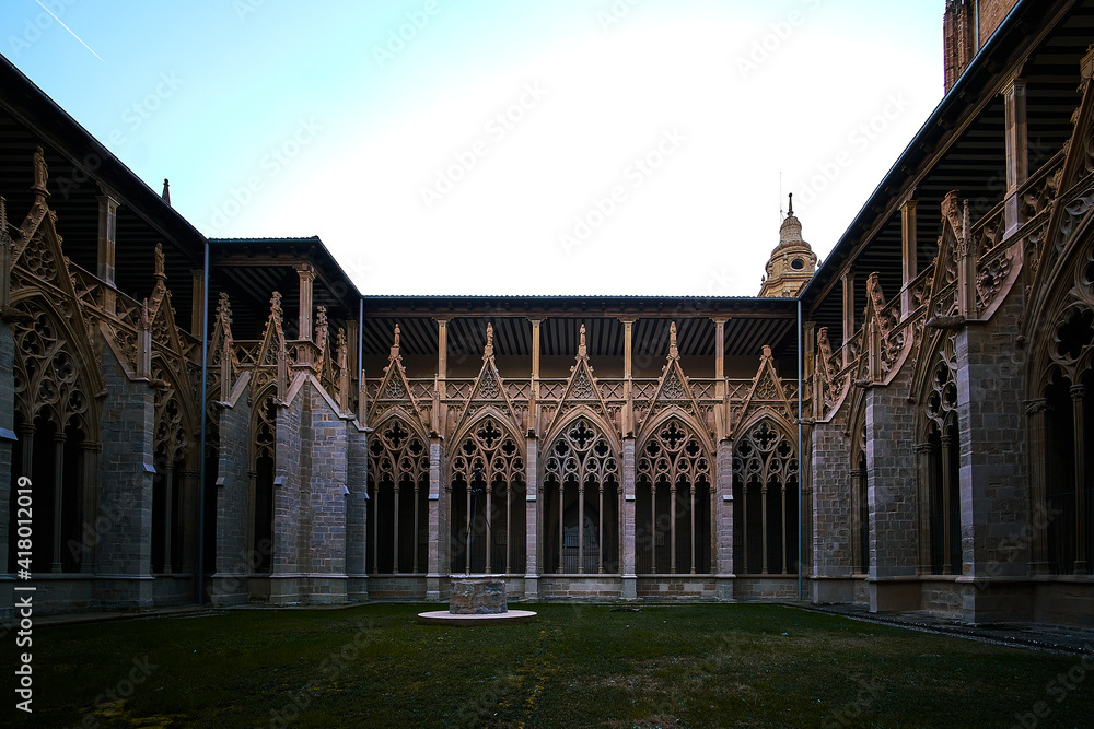 View of the interior cloister of the cathedral of Pamplona