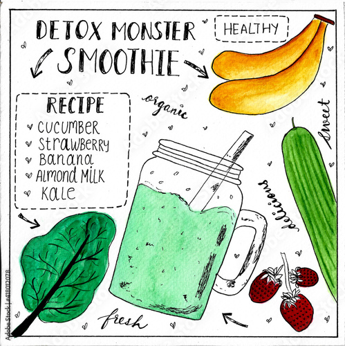 smoothie recipe illustration photo