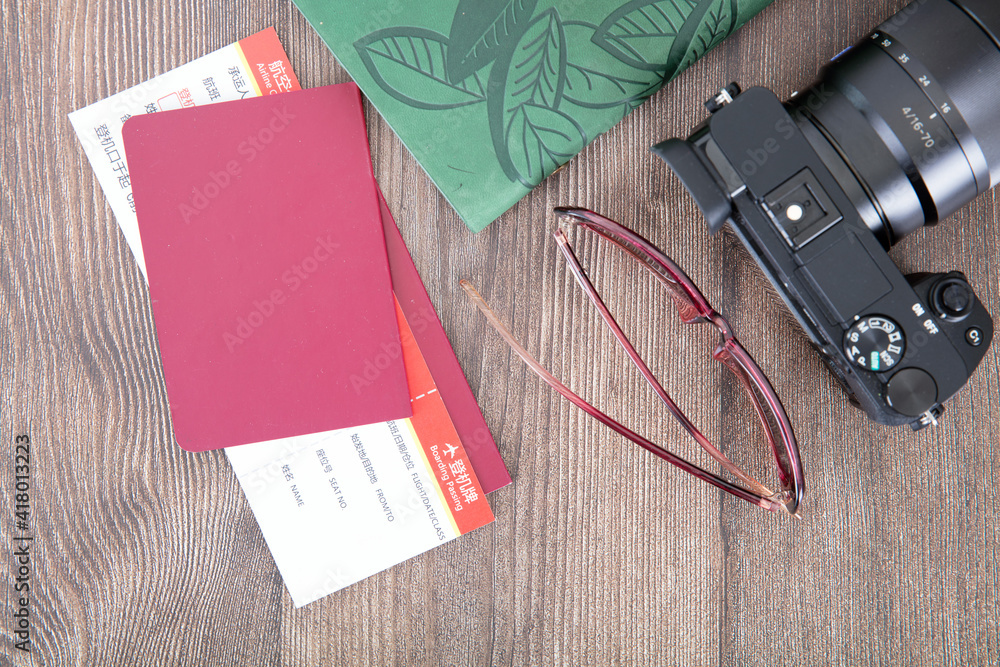 Fototapeta premium Important luggage prepared before traveling abroad