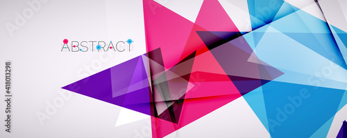 Geometric abstract background. Color triangle shapes. Vector illustration for covers, banners, flyers and posters and other designs