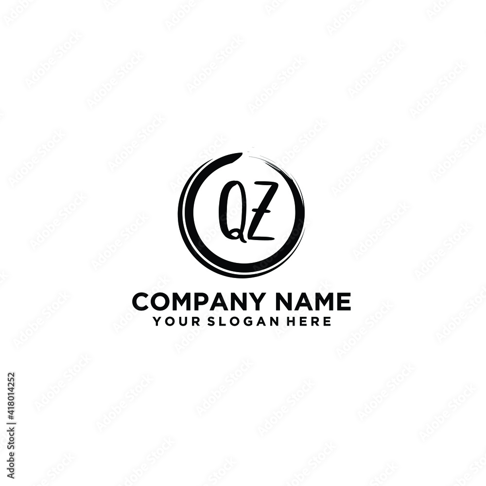 Letter QZ Beautiful handwriting logo Letter QZ Beautiful handwriting logo