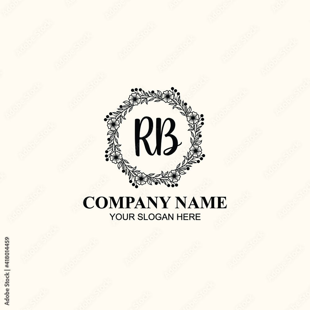 Letter RB Beautiful handwriting logo Letter RB Beautiful handwriting logo