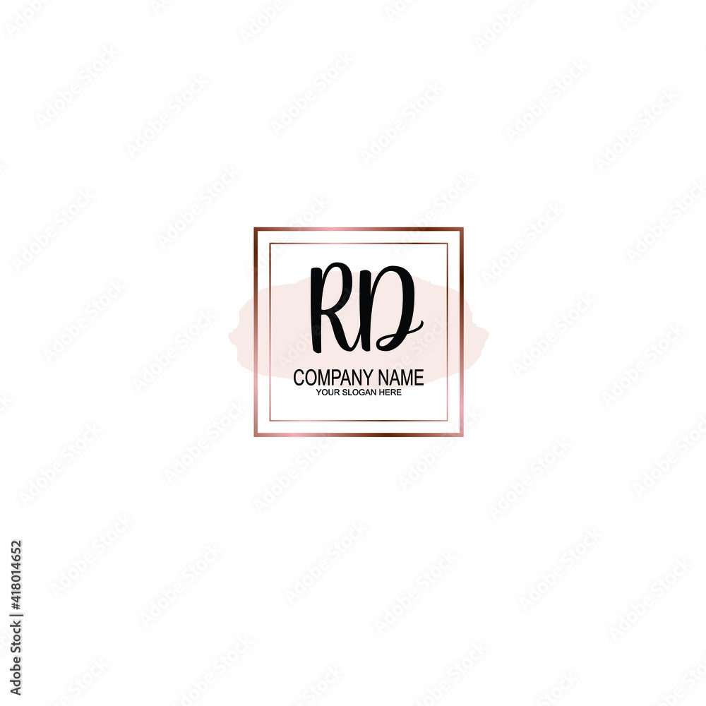 Letter RD Beautiful handwriting logo Letter RD Beautiful handwriting logo