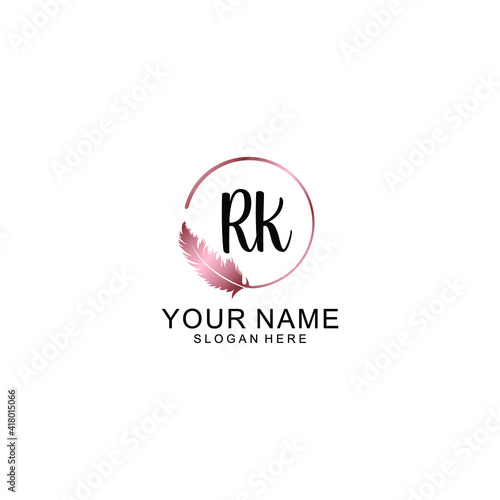 Letter RK Beautiful handwriting logo