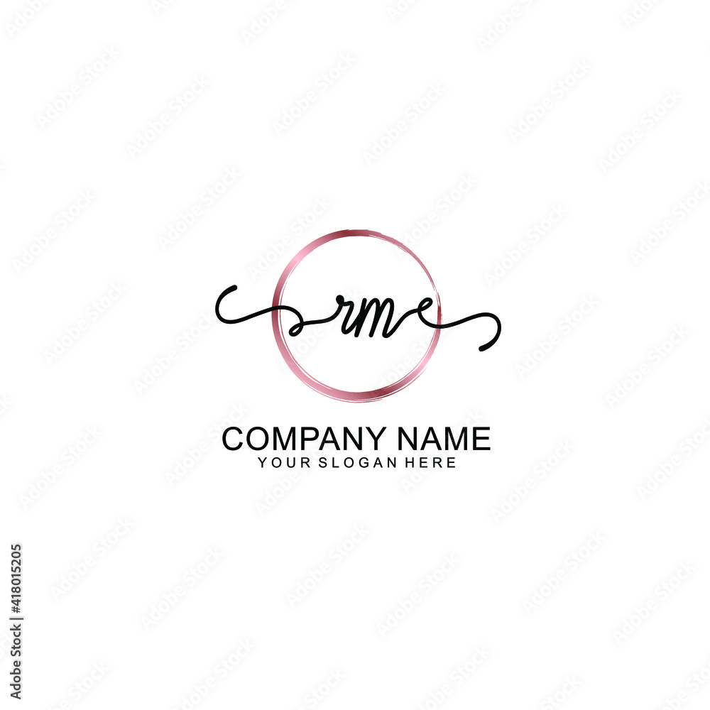 Letter RM Beautiful handwriting logo Letter RM Beautiful handwriting logo