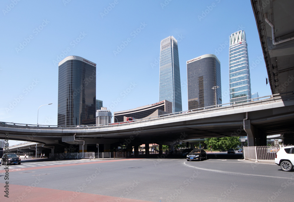 Commercial buildings in Beijing International Trade Area under the blue sky