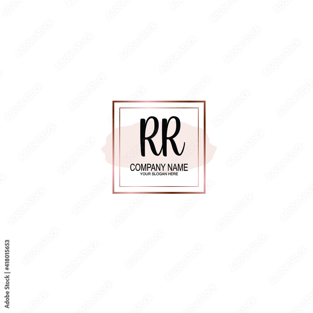 Letter RR Beautiful handwriting logo Letter RR Beautiful handwriting logo