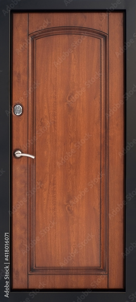 Model of entrance metal door isolated on white background Model of entrance metal door isolated on white background