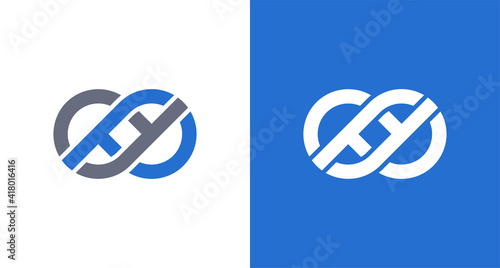 Modern abstract letter DP infinity logo