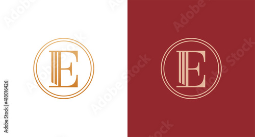 Elegant Classy letter E law pillars logo