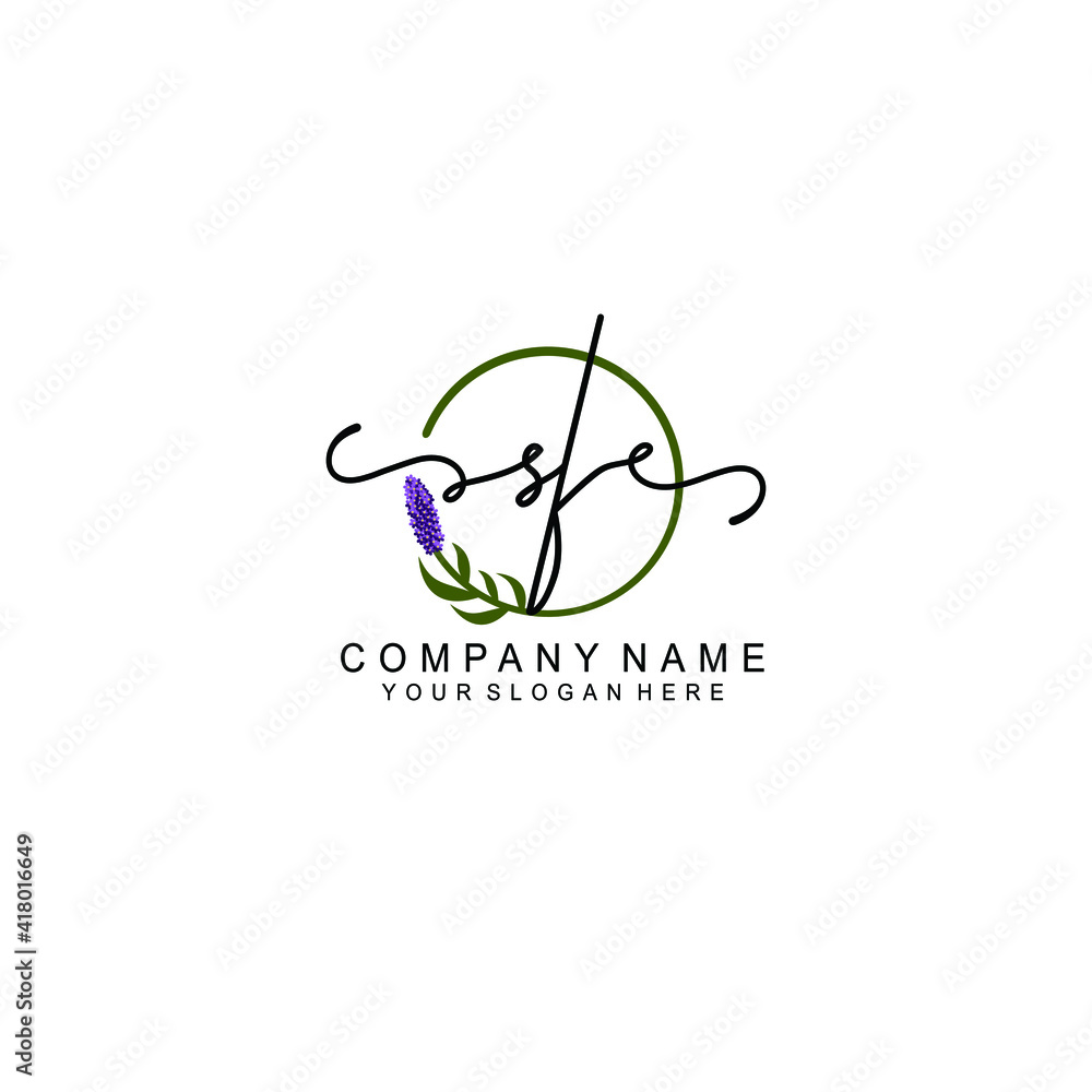 Letter SF Beautiful handwriting logo Letter SF Beautiful handwriting logo