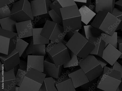 Fototapeta Naklejka Na Ścianę i Meble -  Abstract Dark Cubes Futuristic Design Background