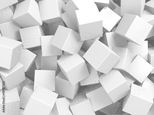 Fototapeta Naklejka Na Ścianę i Meble -  White cubes structure. Abstract futuristic background.