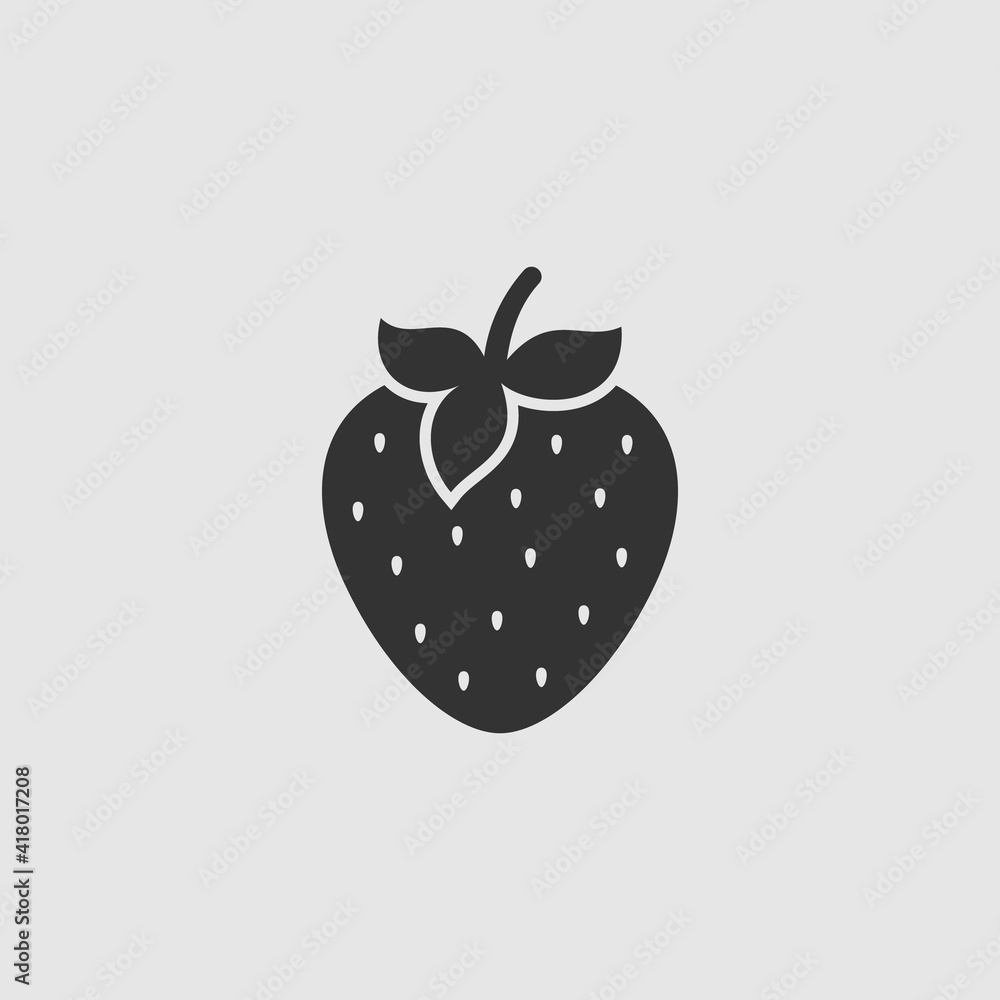 Fototapeta premium Vector Simple Isolated Strawberry Icon