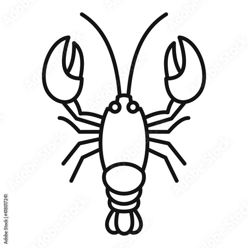 Lobster restaurant icon. Outline lobster restaurant vector icon for web design isolated on white background