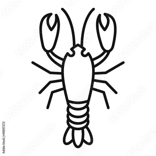 Fresh lobster icon. Outline fresh lobster vector icon for web design isolated on white background © anatolir
