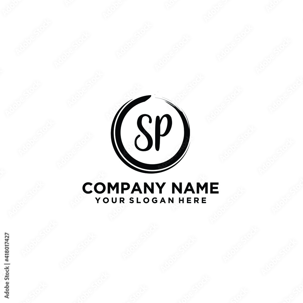 Letter SP Beautiful handwriting logo Letter SP Beautiful handwriting logo
