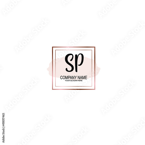 Letter SP Beautiful handwriting logo