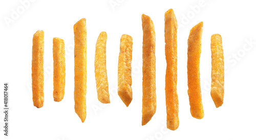A set of french fries. Isolated on a white background