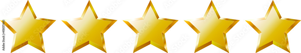 vector golden stars. flat image of five bright yellow stars. five stars vector golden stars. flat image of five bright yellow stars. five stars