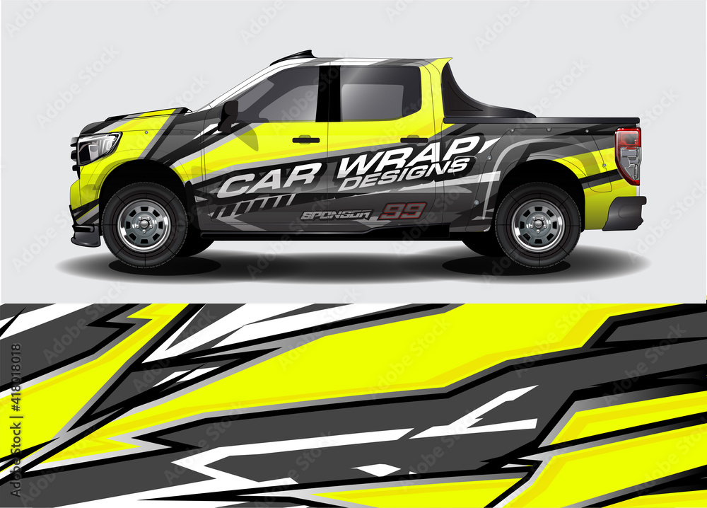 car wrap design. simple lines with abstract background vector concept for vehicle vinyl wrap and automotive decal livery
