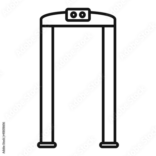 Arch metal detector icon. Outline arch metal detector vector icon for web design isolated on white background