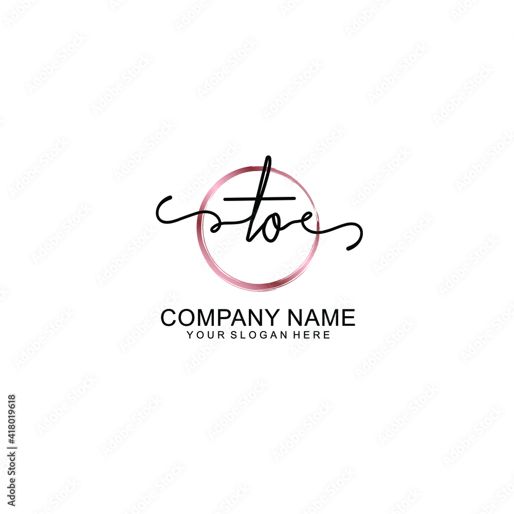Letter TO Beautiful handwriting logo Letter TO Beautiful handwriting logo