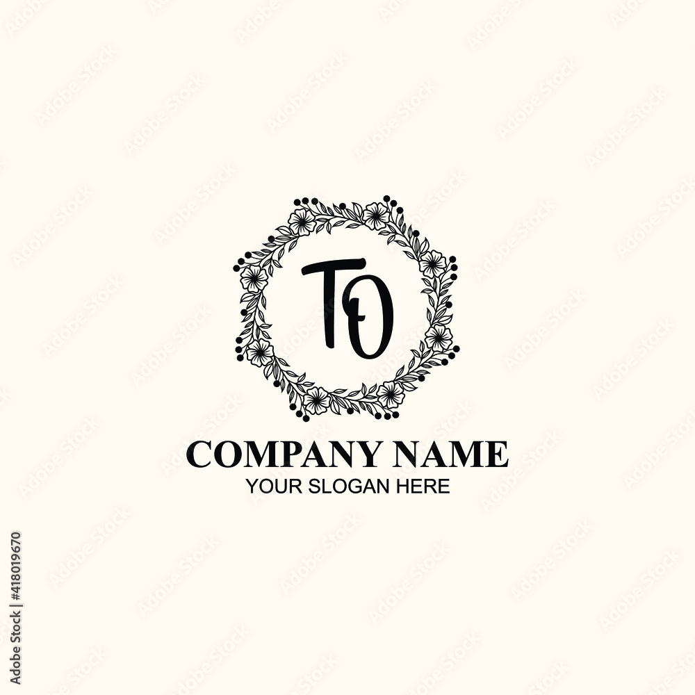 Letter TO Beautiful handwriting logo Letter TO Beautiful handwriting logo
