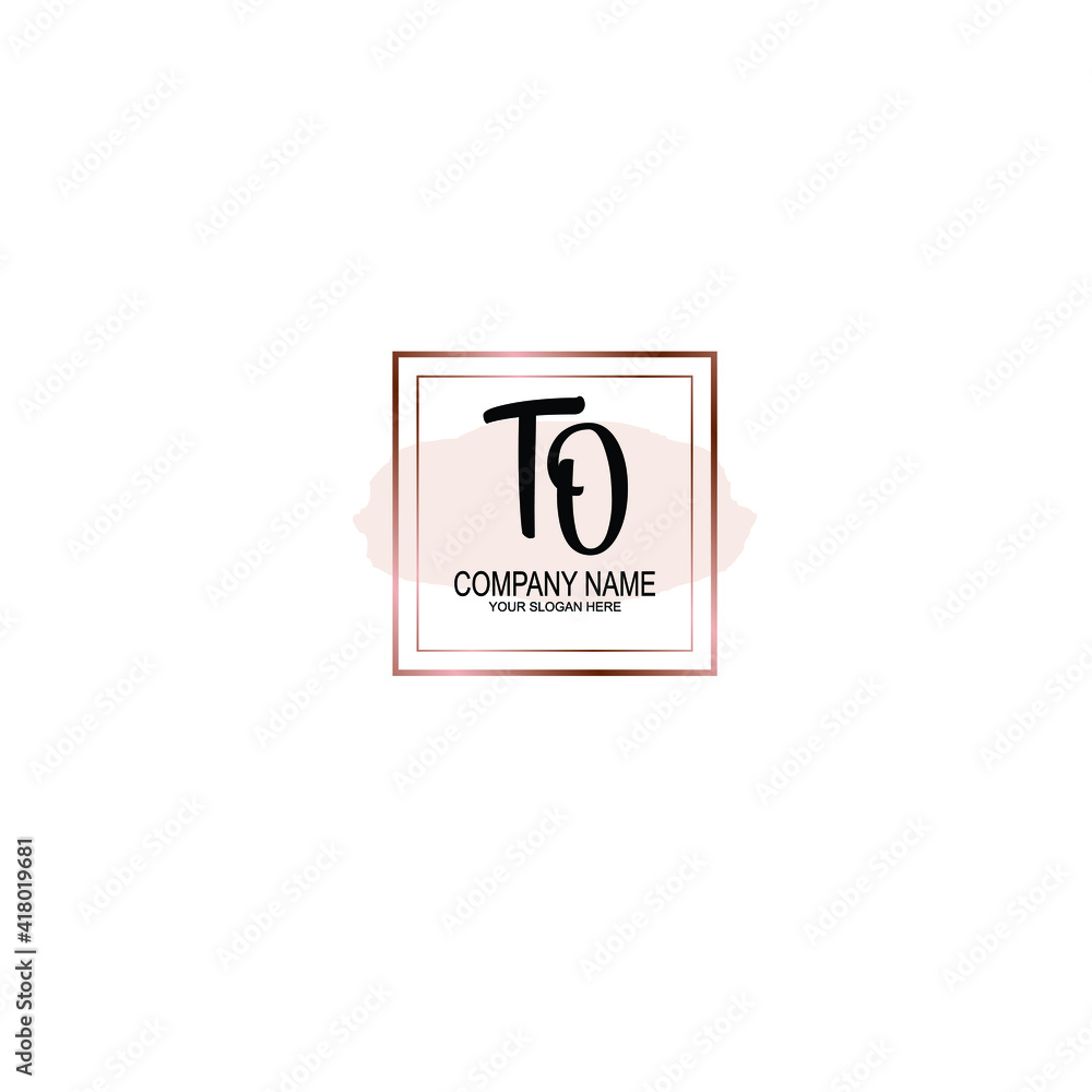 Letter TO Beautiful handwriting logo Letter TO Beautiful handwriting logo