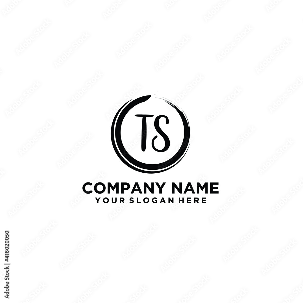 Letter TS Beautiful handwriting logo