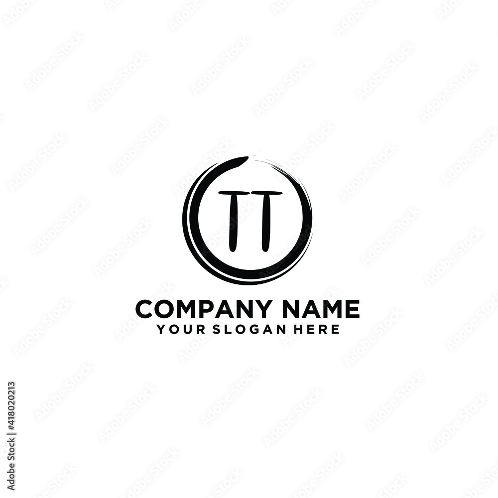 Letter TT Beautiful handwriting logo Letter TT Beautiful handwriting logo