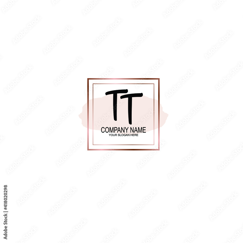Letter TT Beautiful handwriting logo