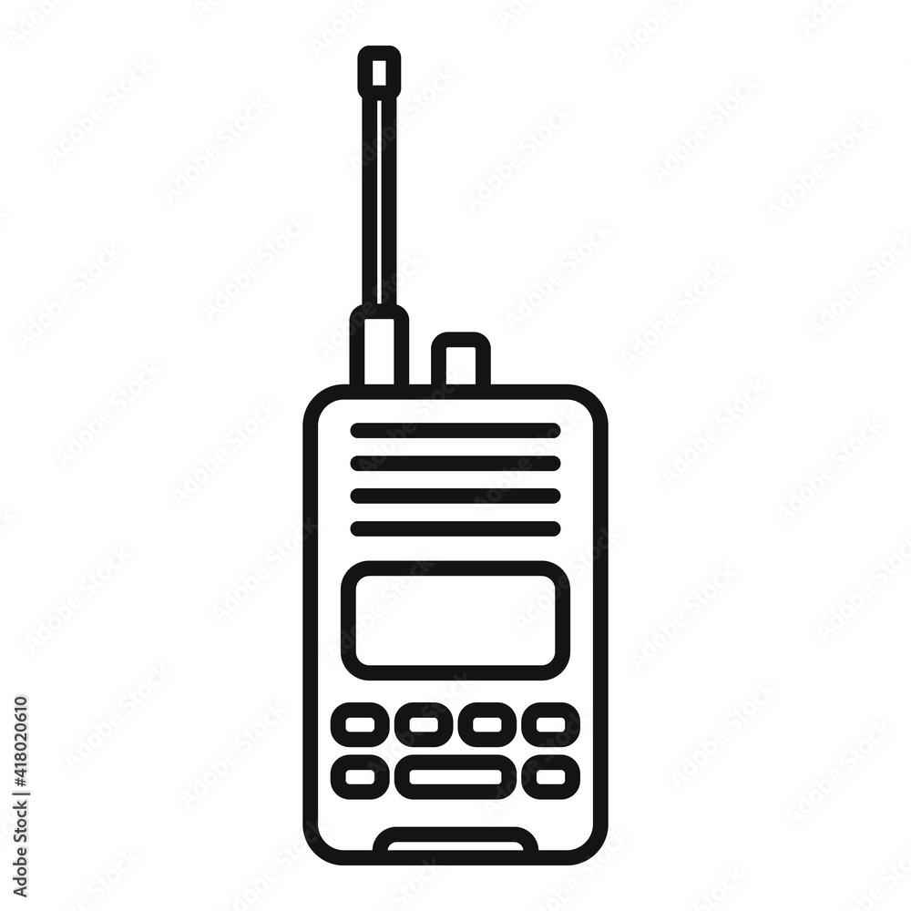 Radio walkie talkie icon. Outline radio walkie talkie vector icon for web design isolated on white background Radio walkie talkie icon. Outline radio walkie talkie vector icon for web design isolated on white background