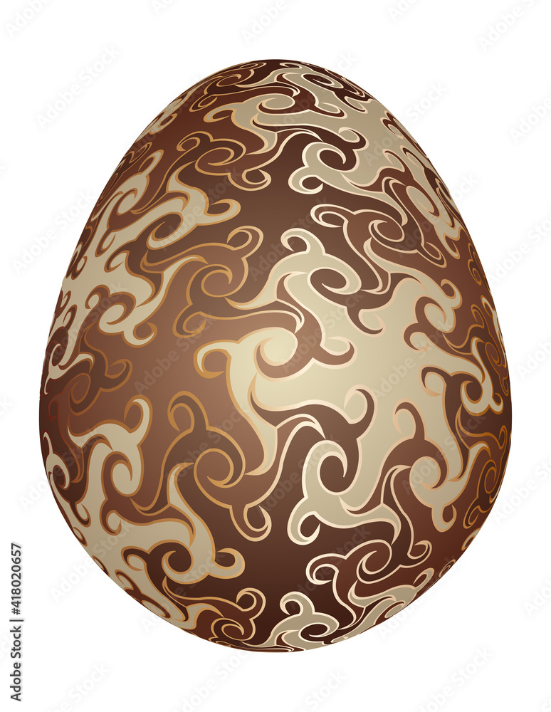 Dark and white chocolate egg. Dark and white chocolate egg.