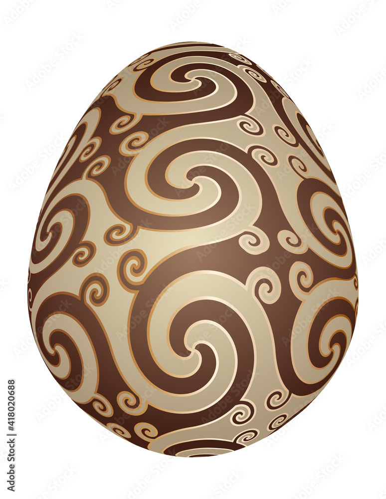 Dark and white chocolate egg. Dark and white chocolate egg.