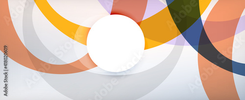 Ring geometric shapes, o letter repetition wallpaper. Abstract background for business or technology presentations, internet posters or web brochure covers