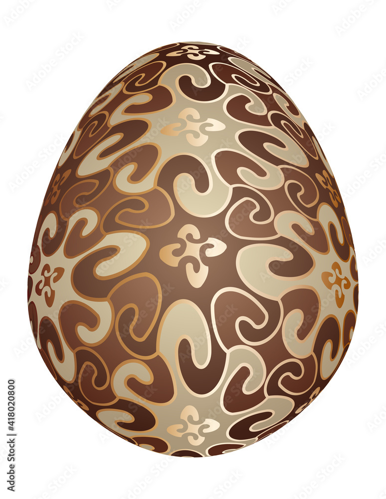 Dark and white chocolate egg. Dark and white chocolate egg.