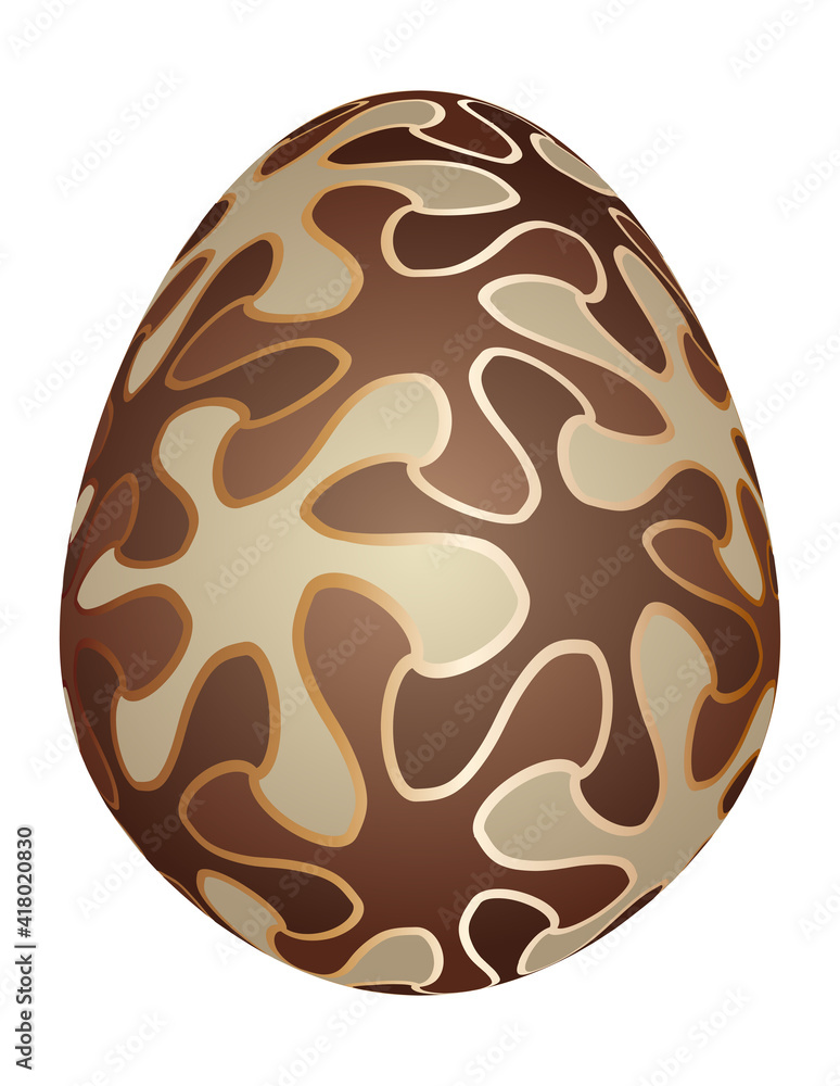 Dark and white chocolate egg. Dark and white chocolate egg.