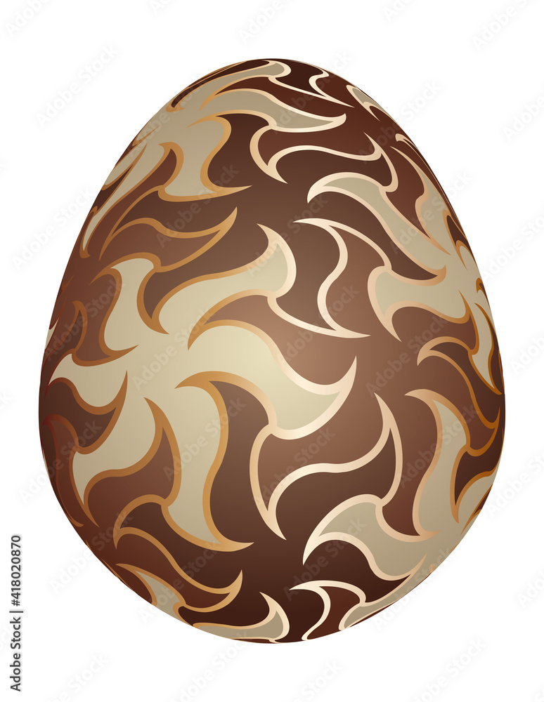 Dark and white chocolate egg. Dark and white chocolate egg.