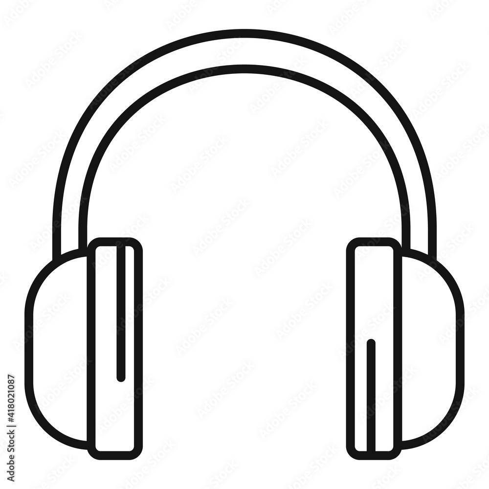 Radio headphones icon. Outline radio headphones vector icon for web design isolated on white background Radio headphones icon. Outline radio headphones vector icon for web design isolated on white background
