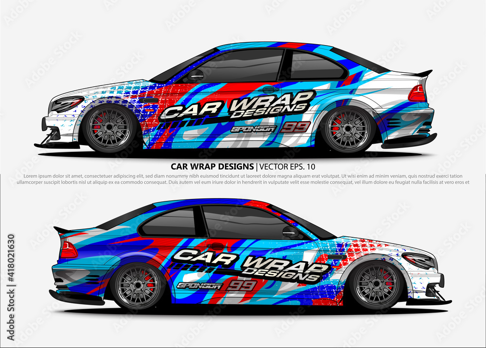 car wrap design. simple lines with abstract background vector concept for vehicle vinyl wrap and automotive decal livery
