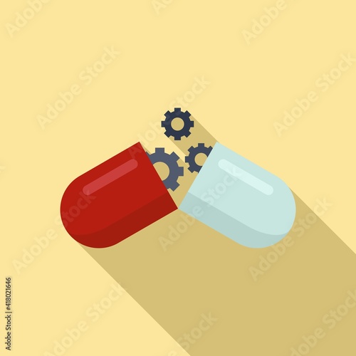 Nanotechnology capsule icon. Flat illustration of nanotechnology capsule vector icon for web design