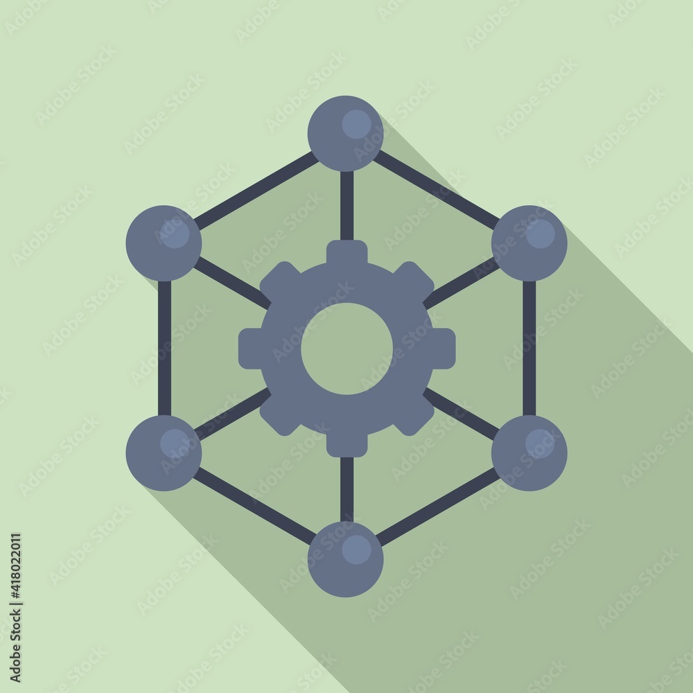 Nanotechnology gear structure icon. Flat illustration of nanotechnology gear structure vector icon for web design Nanotechnology gear structure icon. Flat illustration of nanotechnology gear structure vector icon for web design