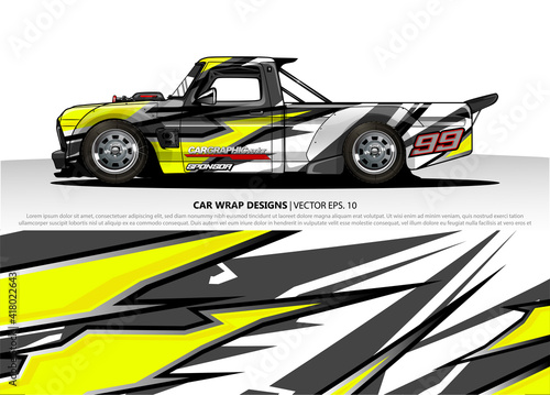 car wrap design. simple lines with abstract background vector concept for vehicle vinyl wrap and automotive decal livery 