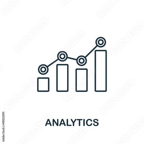 Analytics vector icon symbol. Creative sign from seo and development icons collection. Filled flat Analytics icon for computer and mobile