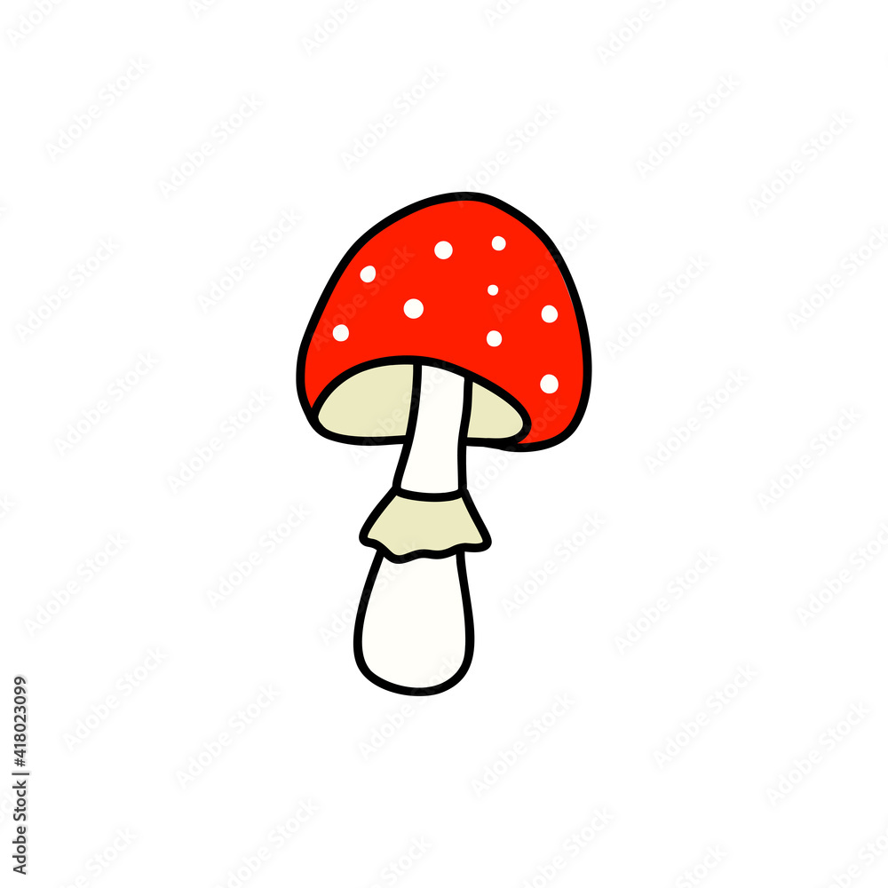 Amanita mushroom. Fly Agaric. Vector illustration. Amanita mushroom. Fly Agaric. Vector illustration.