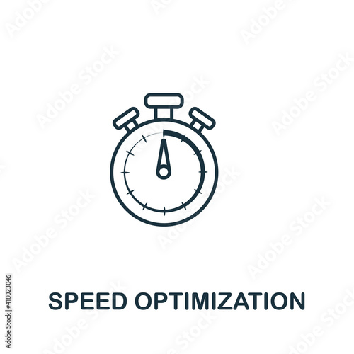 Speed Optimization vector icon symbol. Creative sign from seo and development icons collection. Filled flat Speed Optimization icon for computer and mobile