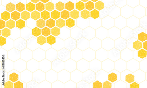 Honeycomb with hexagon grid cells  background vector.