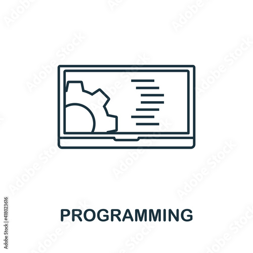 Programming vector icon symbol. Creative sign from seo and development icons collection. Filled flat Programming icon for computer and mobile